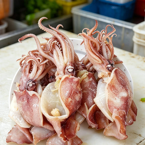 Fresh Plump Whole Raw Squid