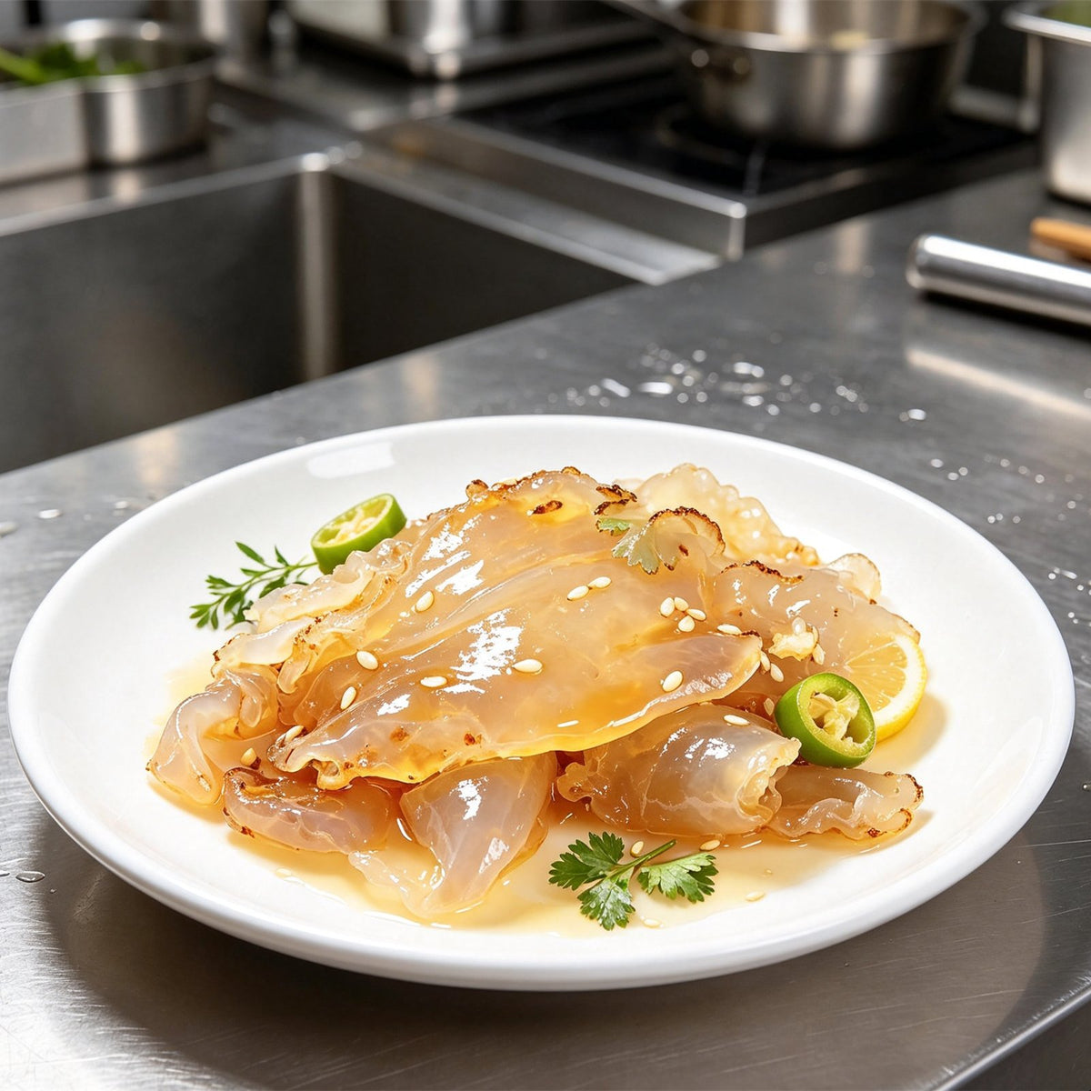 Fresh Chilled Jellyfish Salad Slices